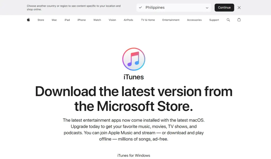 Download music from iTunes