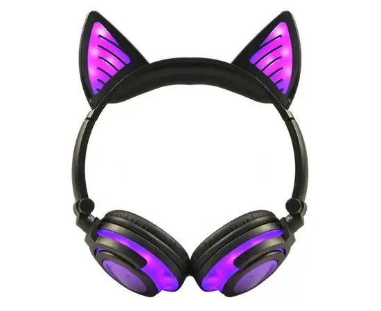 Holyhah Cat Ear Headphones with Glowing Ears