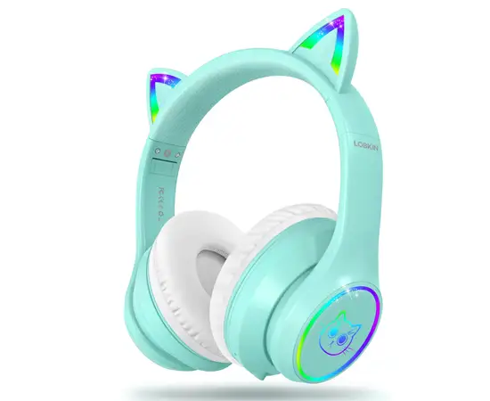 LOBKIN Cat Ear Gaming Headphones with Microphone