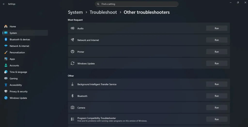 access additional audio troubleshooters on windows 11