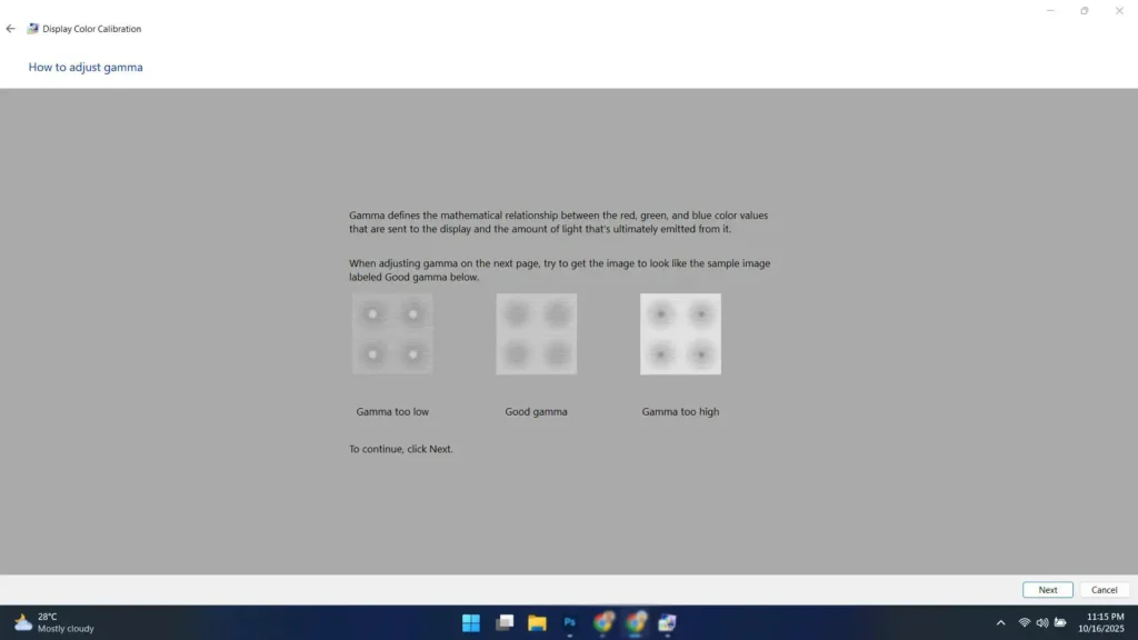 use the Display Color Calibration tool and pay special attention to the gamma adjustment screen