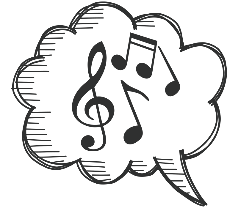 Speech Bubble Music Notes image