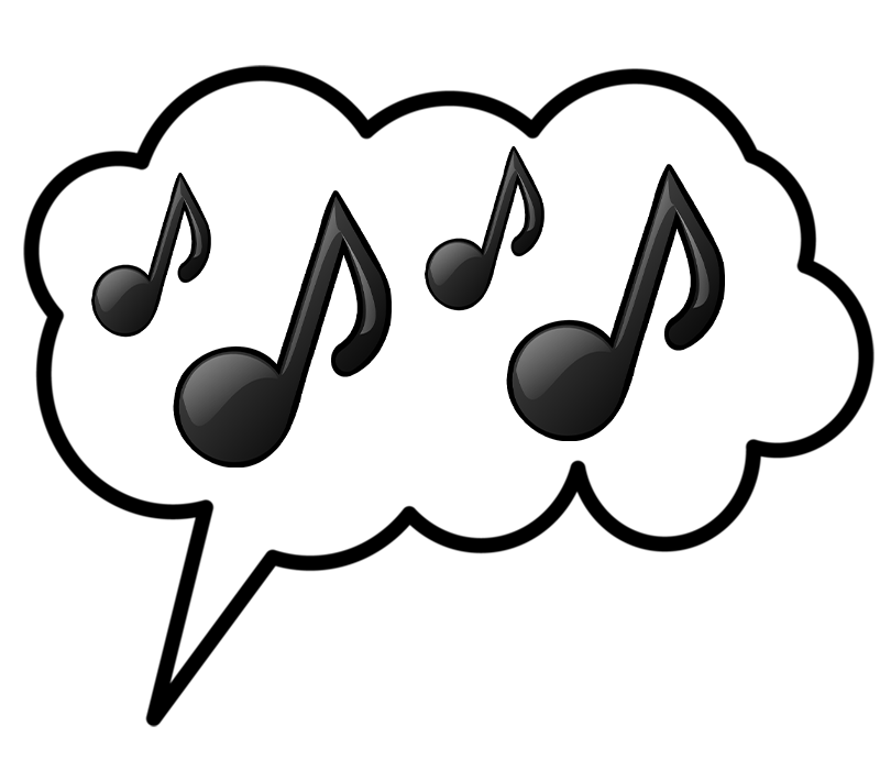 Speech Bubble Music Notes image 