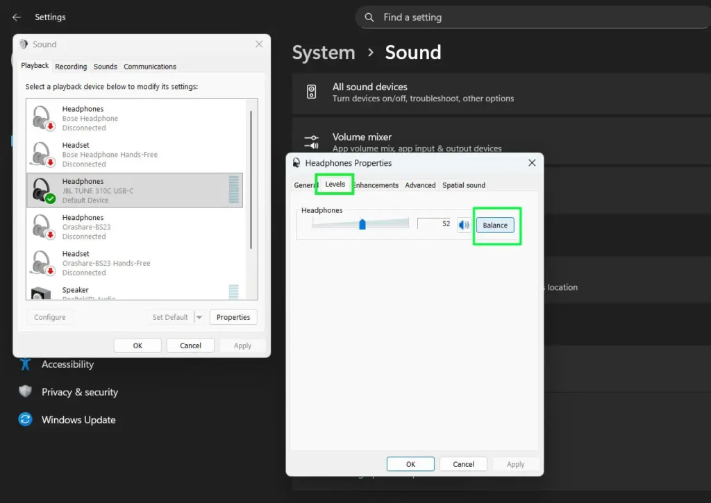 Go to the Levels tab and Click the Balance button