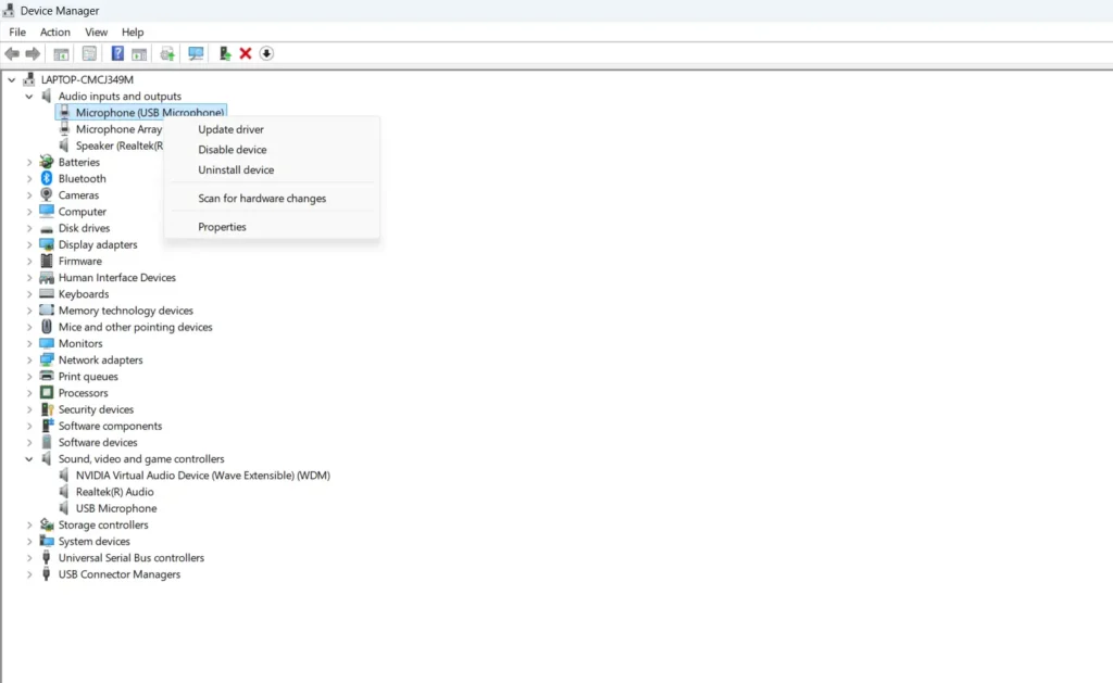Outdated or corrupted audio drivers in Windows can prevent microphone detection and can be checked through Device Manager under audio-related sections.