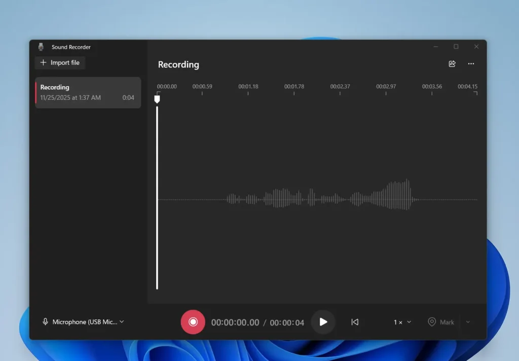 Use Windows Voice or Sound Recorder to test your microphone and confirm it’s detected if input levels respond when you speak.