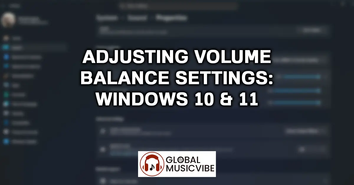 Adjusting Volume Balance Settings – Windows 10 & 11