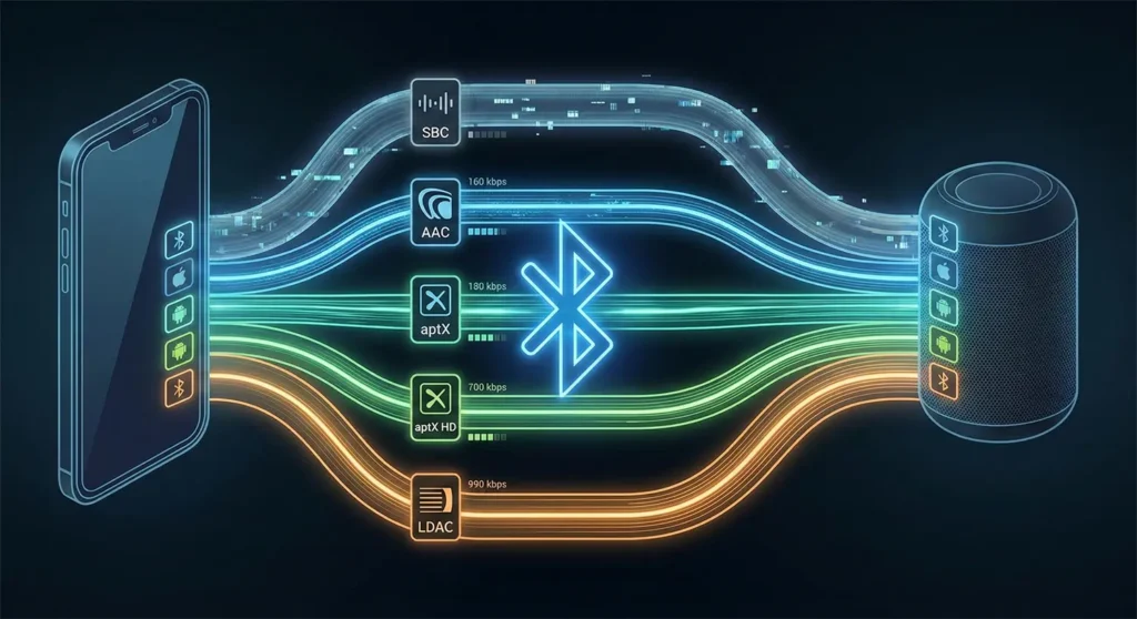 Bluetooth codec selection significantly impacts wireless audio quality