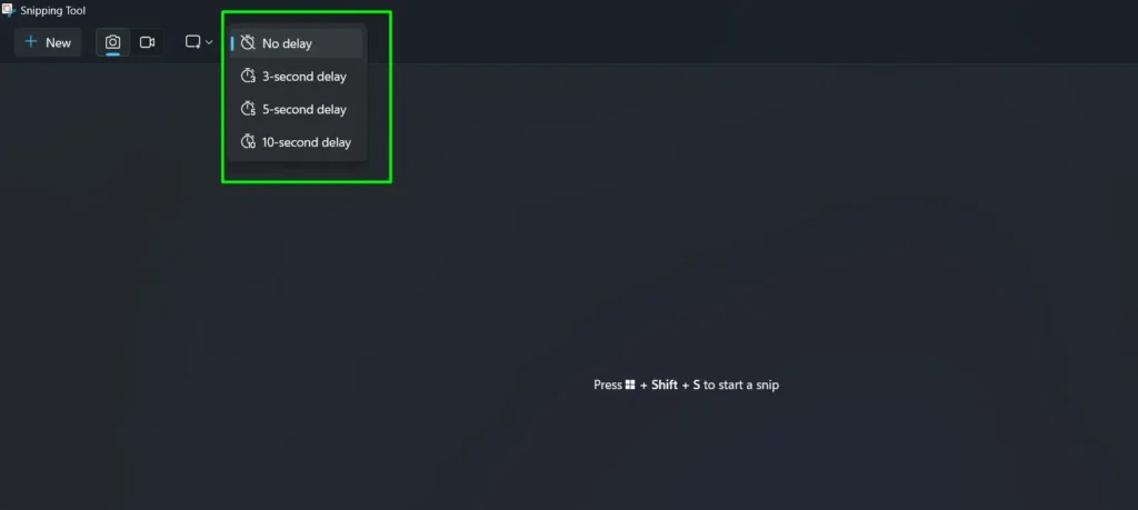 Choose a delay of 3, 5 or 10 seconds
