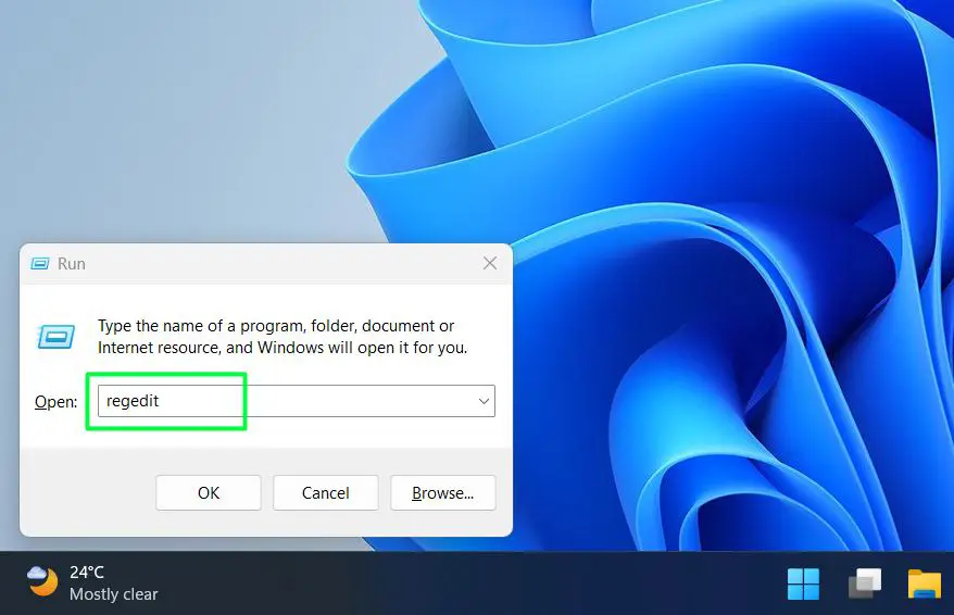 Press Windows + R and type regedit, then press Enter