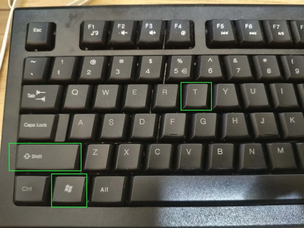 Press Windows + Shift + T on the keyboard