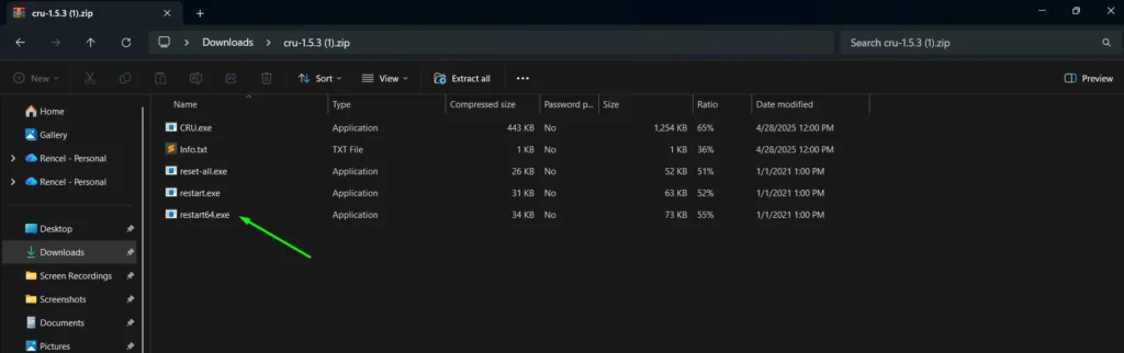 Run restart64.exe to restart the GPU driver and apply the new rates without rebooting.