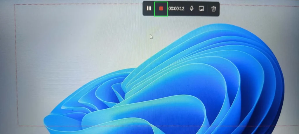 When finished, click the red Stop button in the recording bar