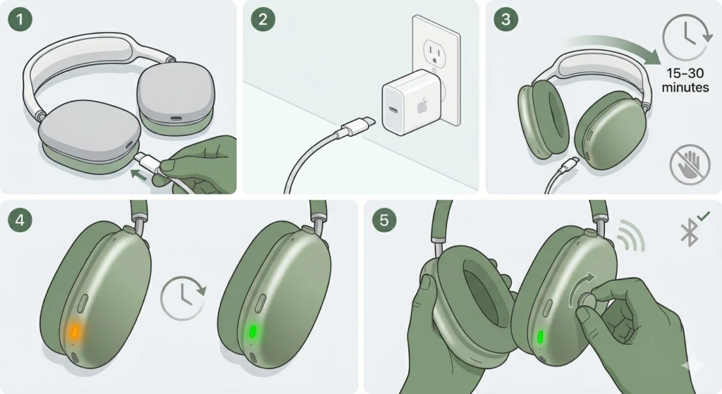 Charge AirPods Max Fully Before Attempting to Turn On