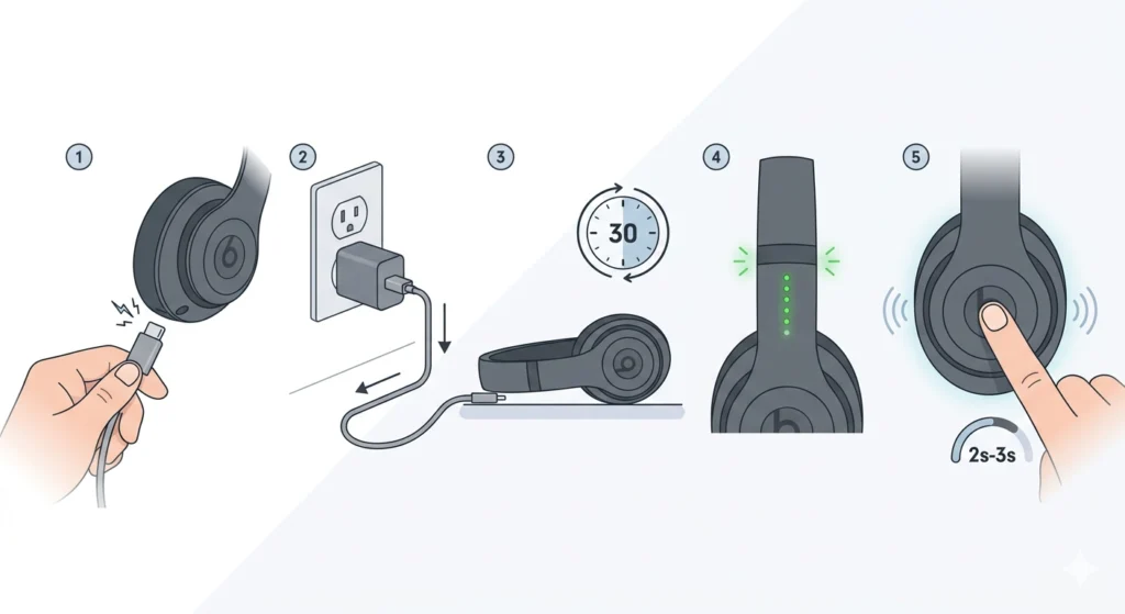 Charge the Headphones Fully