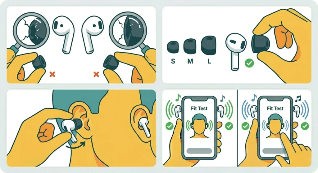 Check Earbud Fit and Ear Tip Seal