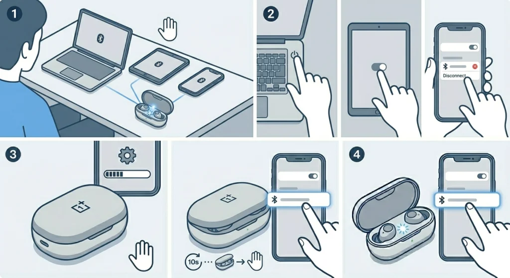 Check If the Buds Are Already Connected to Another Device