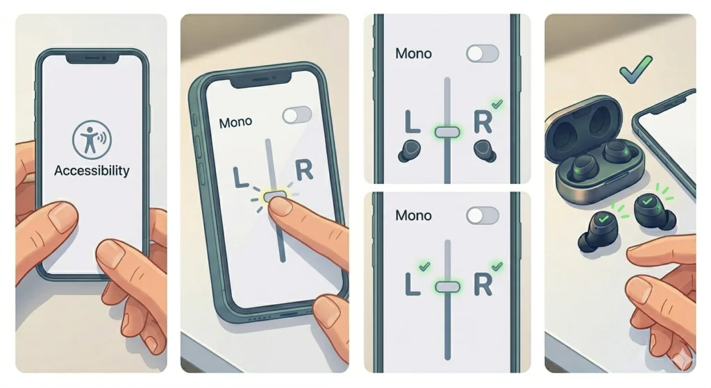 Check and Adjust the Mono Audio or Balance Settings
