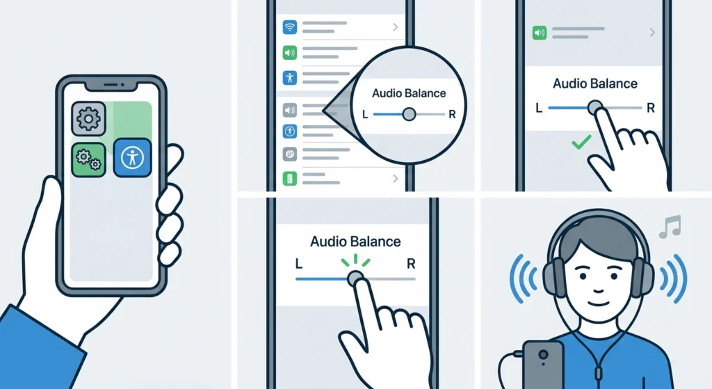 Check the Audio Balance Settings on the Connected Device