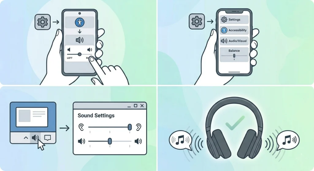 Check the Audio Balance on the Connected Device