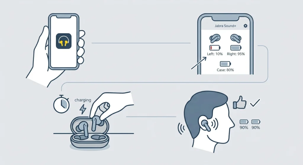 Check the Battery Level of the Silent Earbud