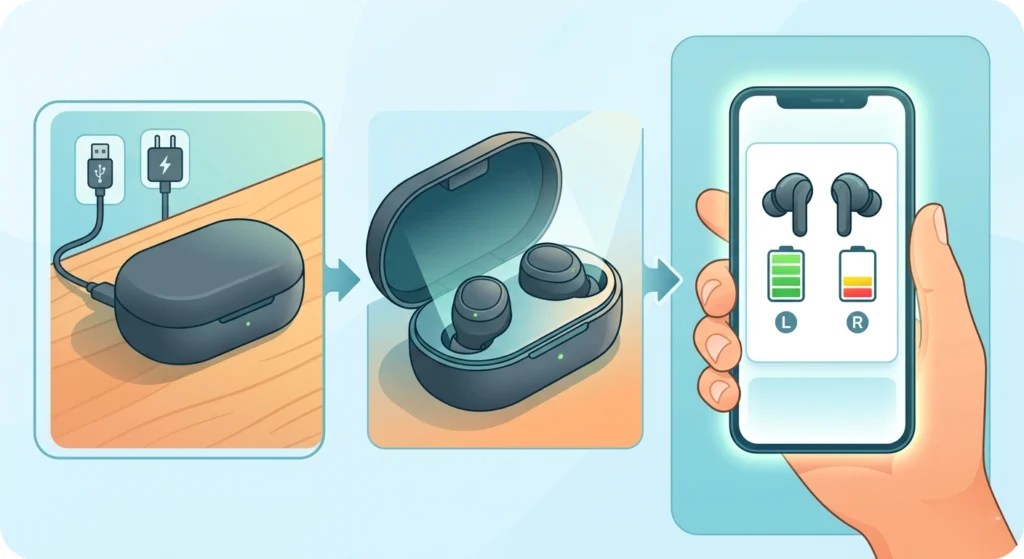 Check the Battery Level on Both Earbuds