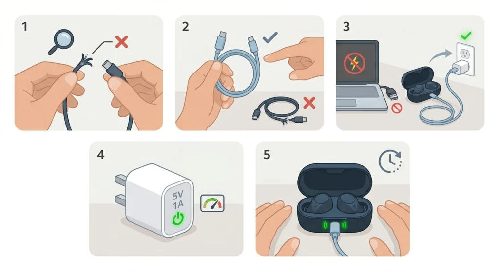 Check the USB-C Cable and Power Source