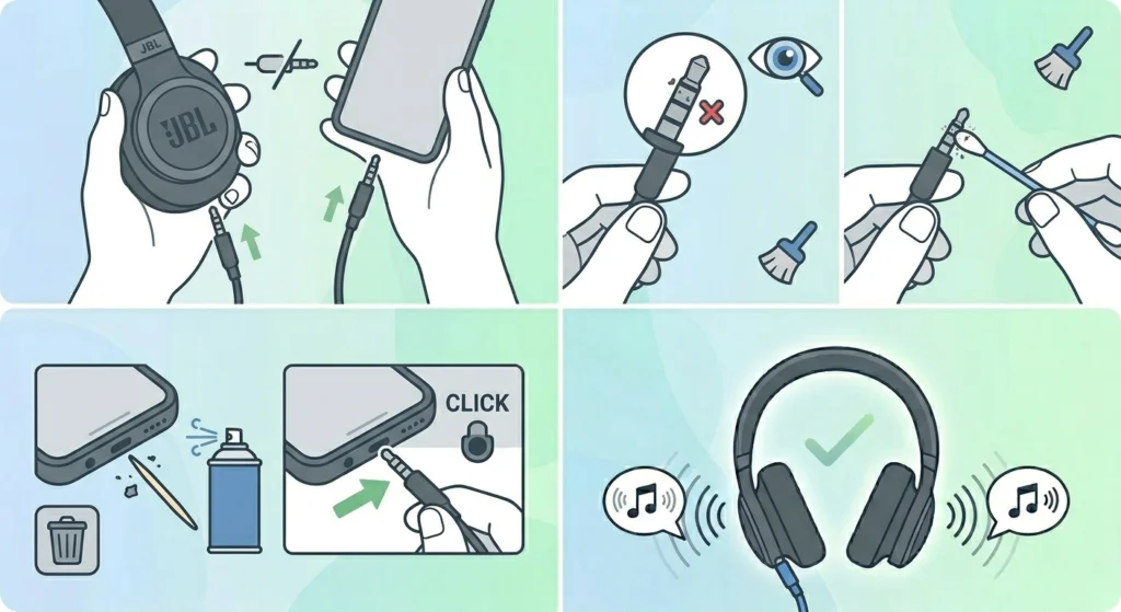 Clean or Inspect the 3.5mm Headphone Jack (Wired Mode)