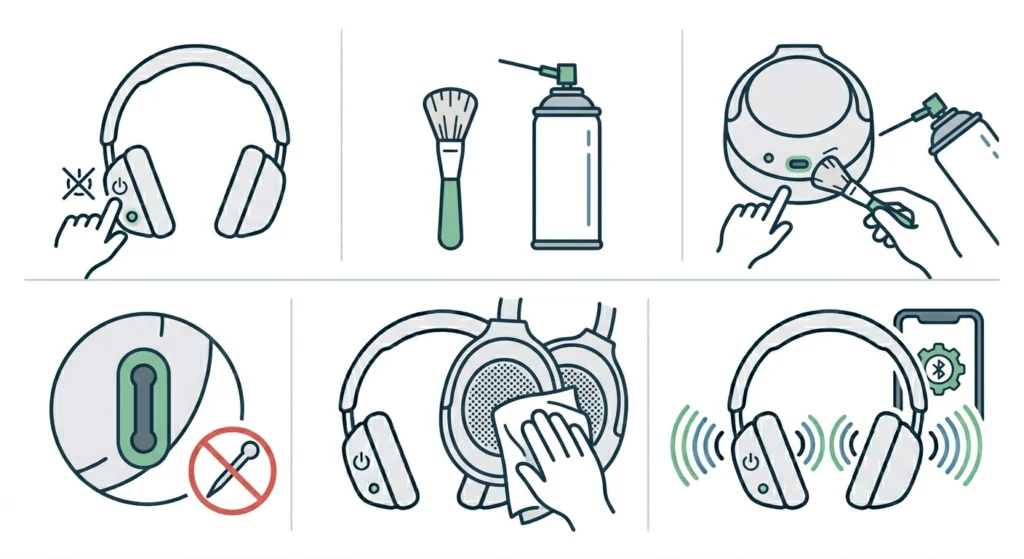 Clean the 3.5mm Jack and Ear Cup Area