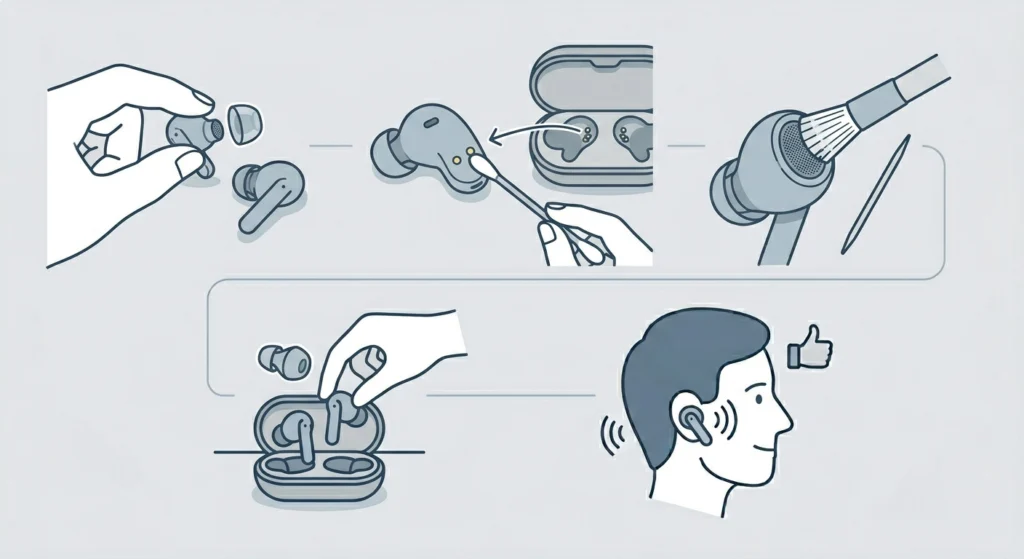 Clean the Charging Contacts and Ear Tips