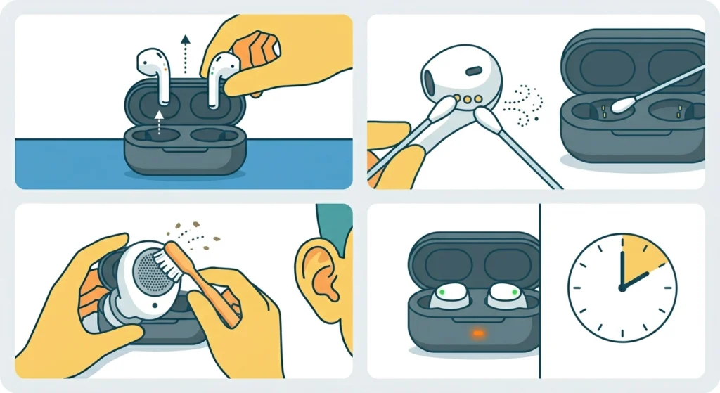 Clean the Charging Contacts and Earbuds