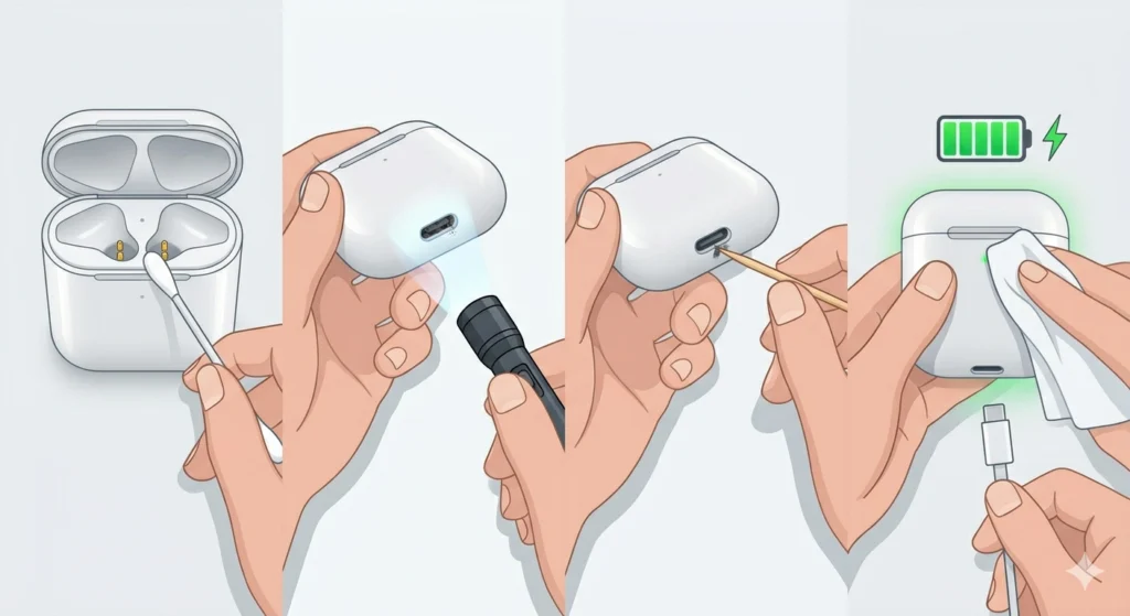 Clean the Charging Contacts and USB-C Port