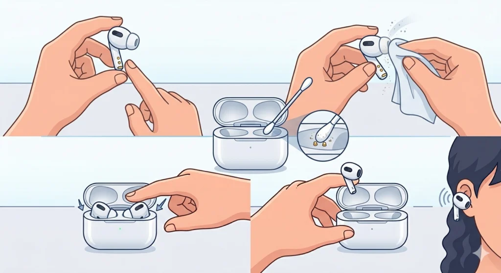 Clean the Charging Contacts on the Left Earbud