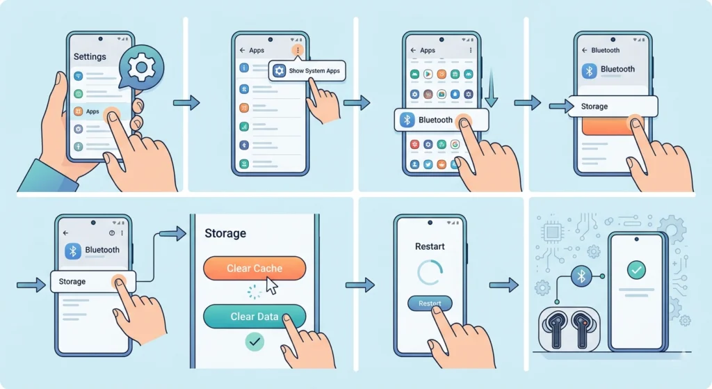 Clear Android Bluetooth Cache and Data