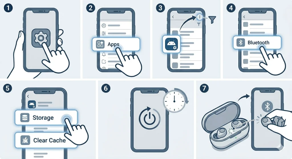 Clear Bluetooth Cache on Android