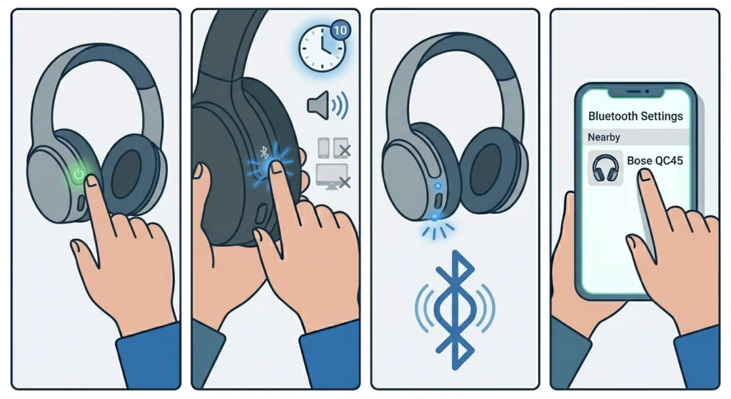 Clear the QC45 Paired Device List