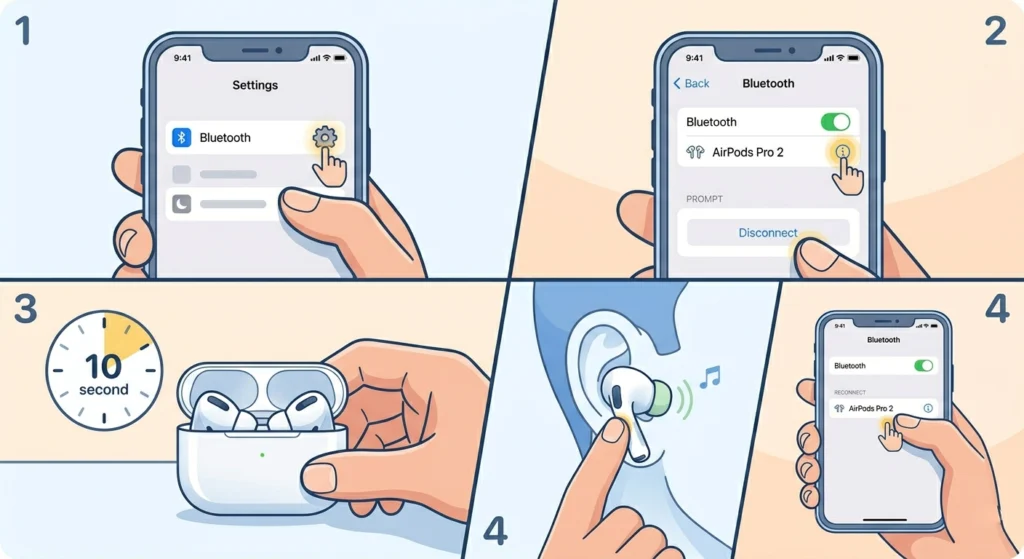 Disconnect and Reconnect the AirPods