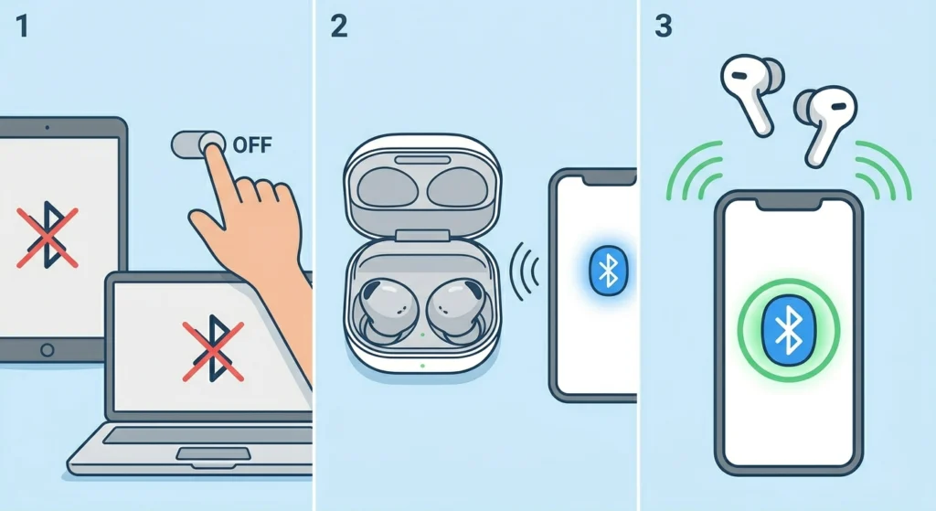 Disconnect the Buds From Other Devices