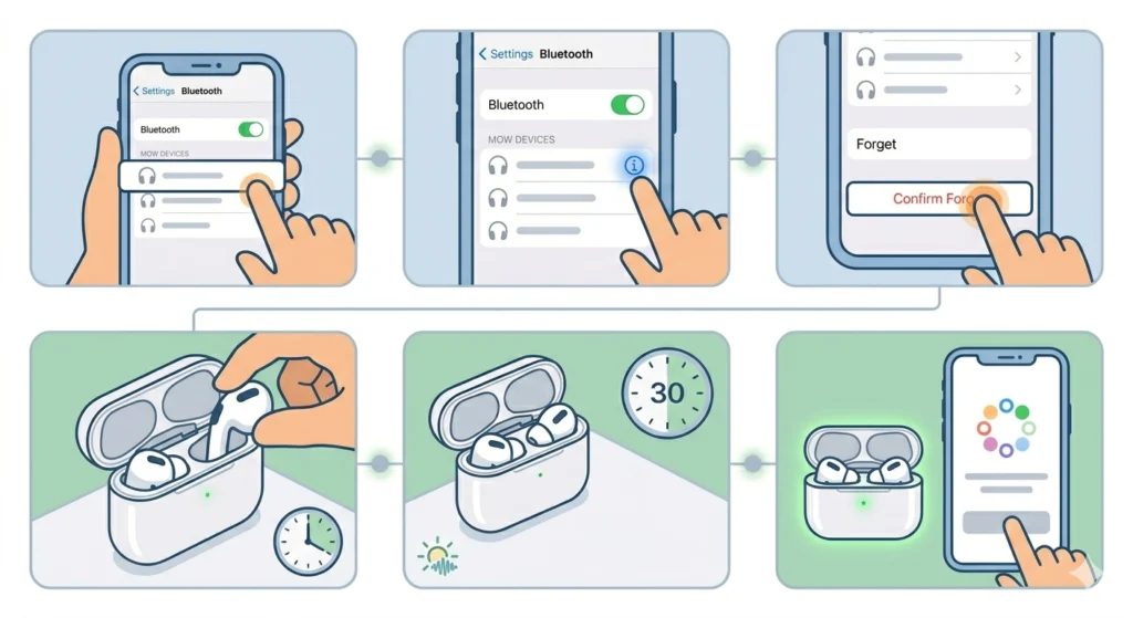 Forget and Re-Pair the AirPods