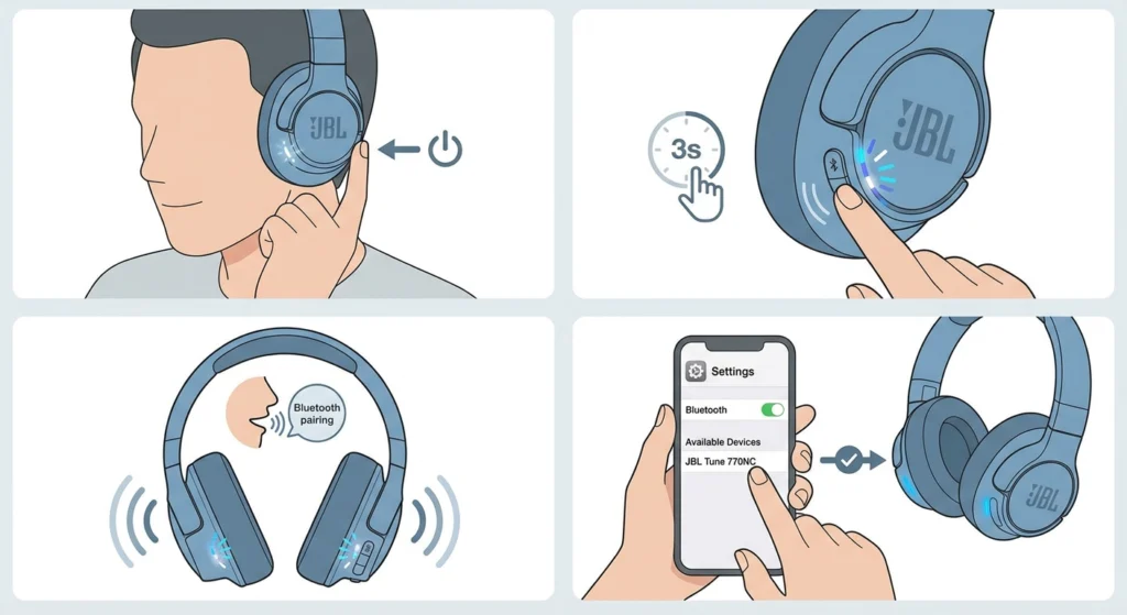 Manually Enter Pairing Mode on the Headphones