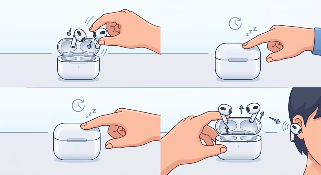 Place Both Earbuds Back in the Charging Case