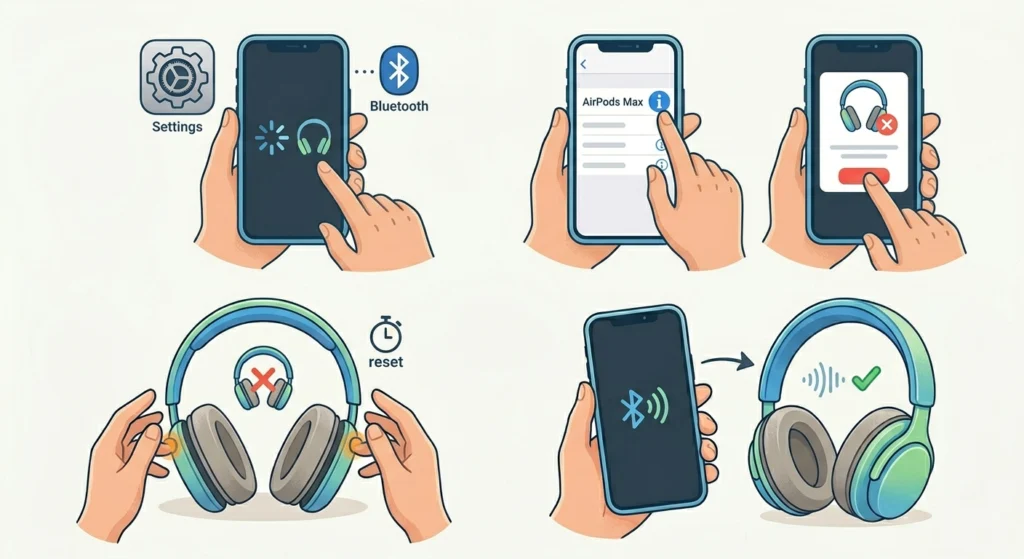 Re-Pair the AirPods Max via Bluetooth