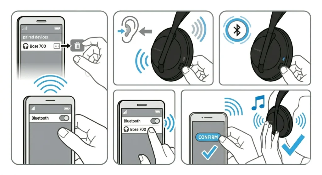 Re-Pair the Bose 700 Headphones to the Device