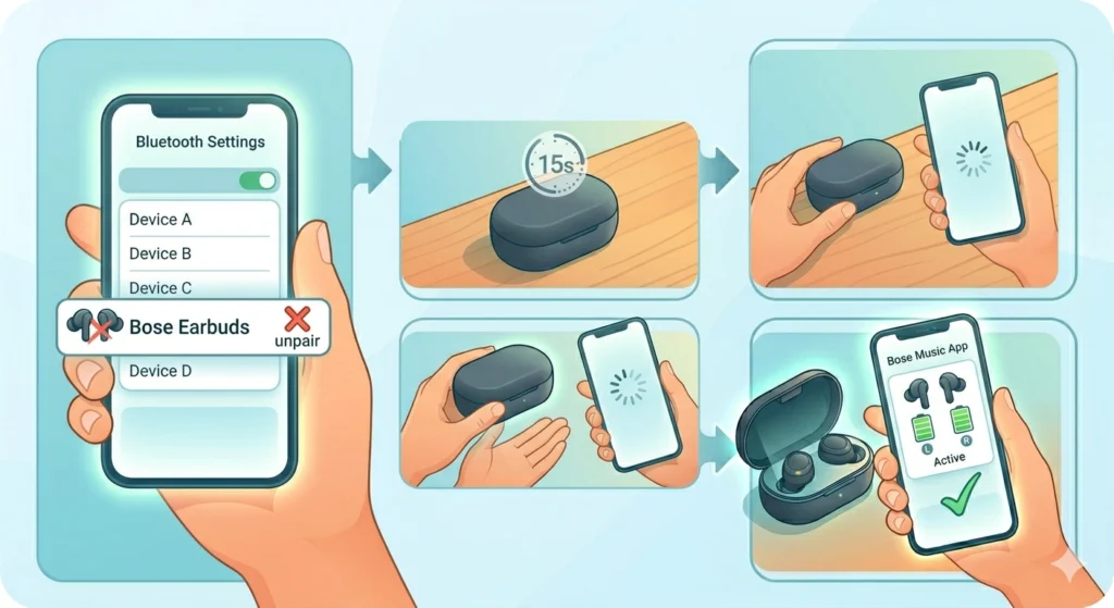 Re-Pair the Earbuds as a Stereo Pair