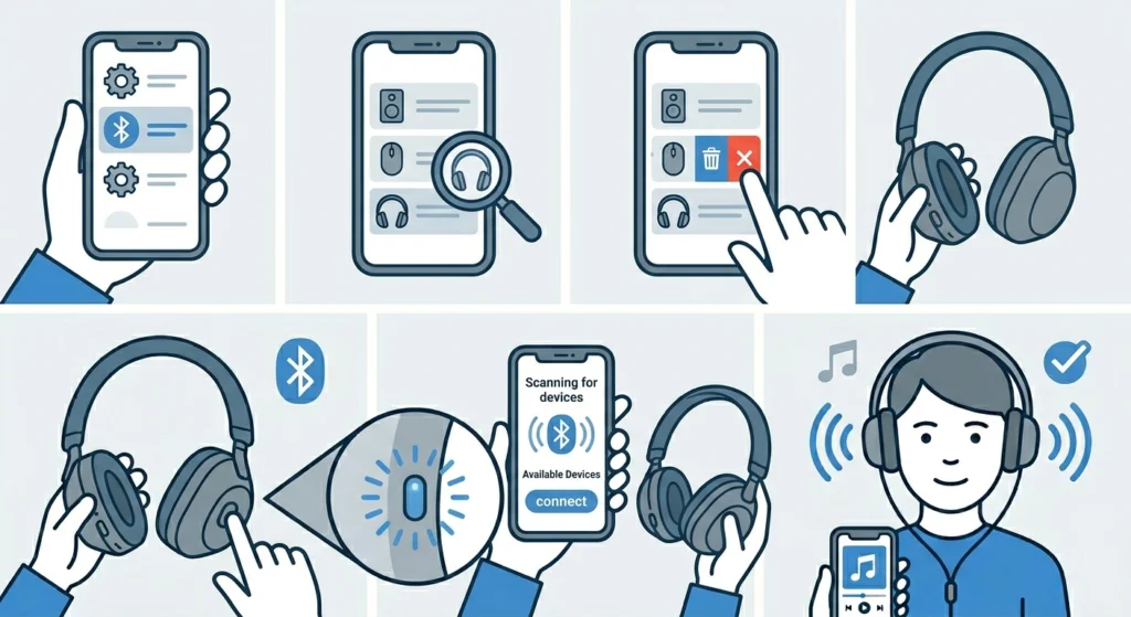 Re-Pair the Headphones via Bluetooth