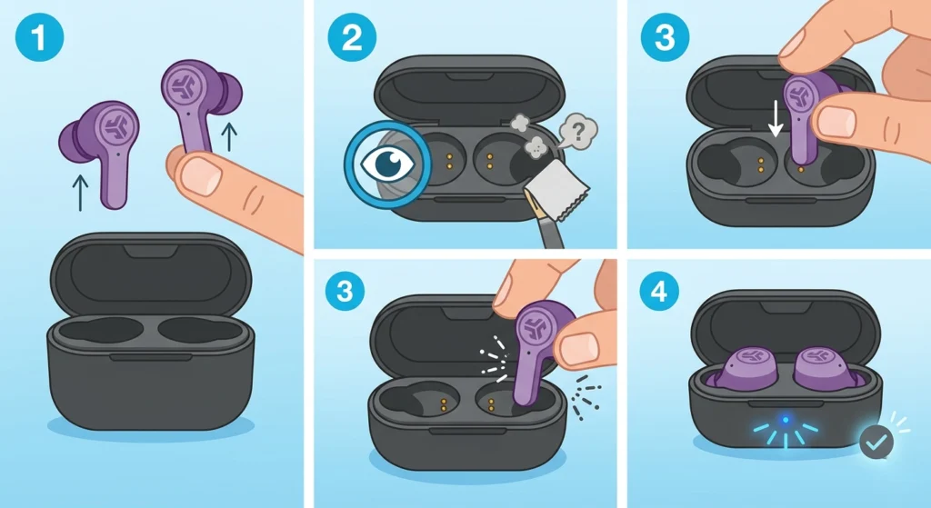 Reseat the Earbuds Properly in the Case