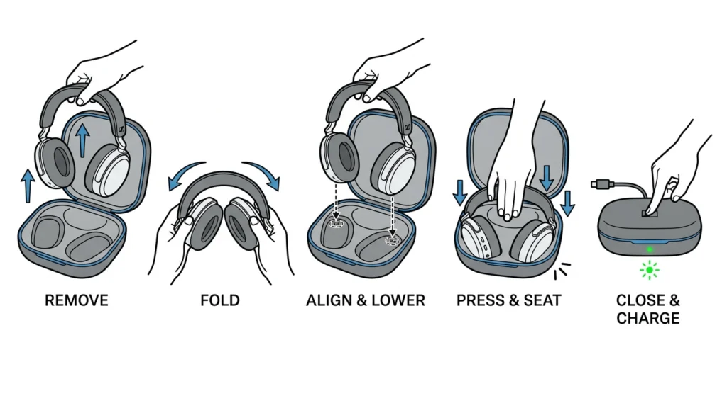 Reseat the Headphones Correctly in the Case