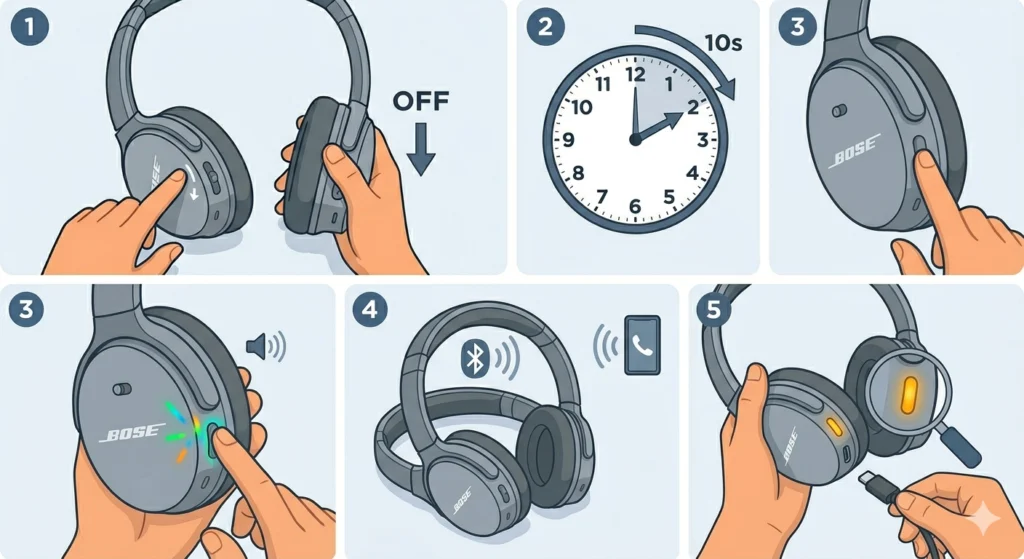 Reset the Bose QuietComfort 45