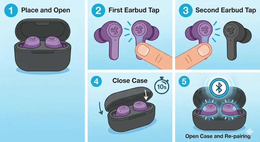 Reset the JLab Go Air Pop Earbuds