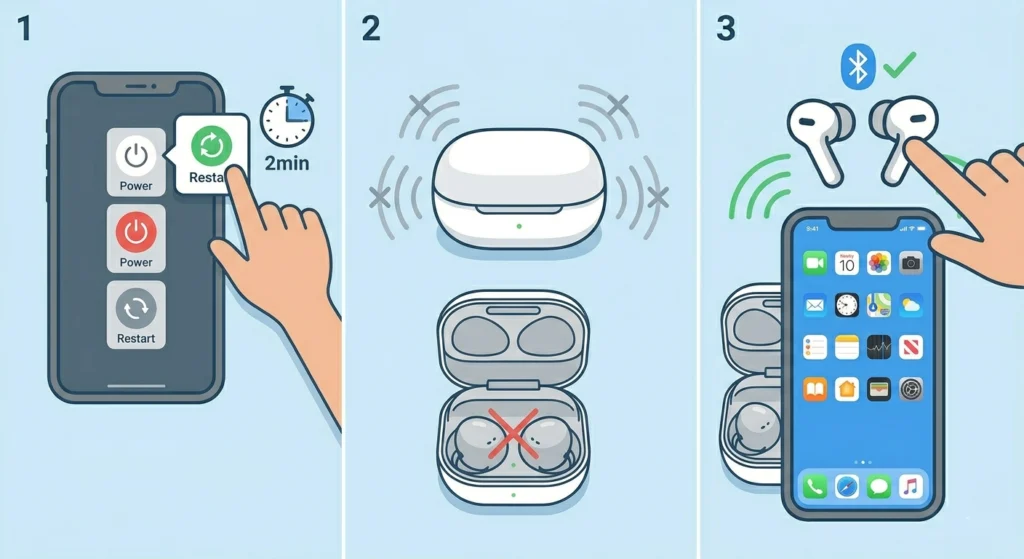 Restart Both the Phone and the Buds